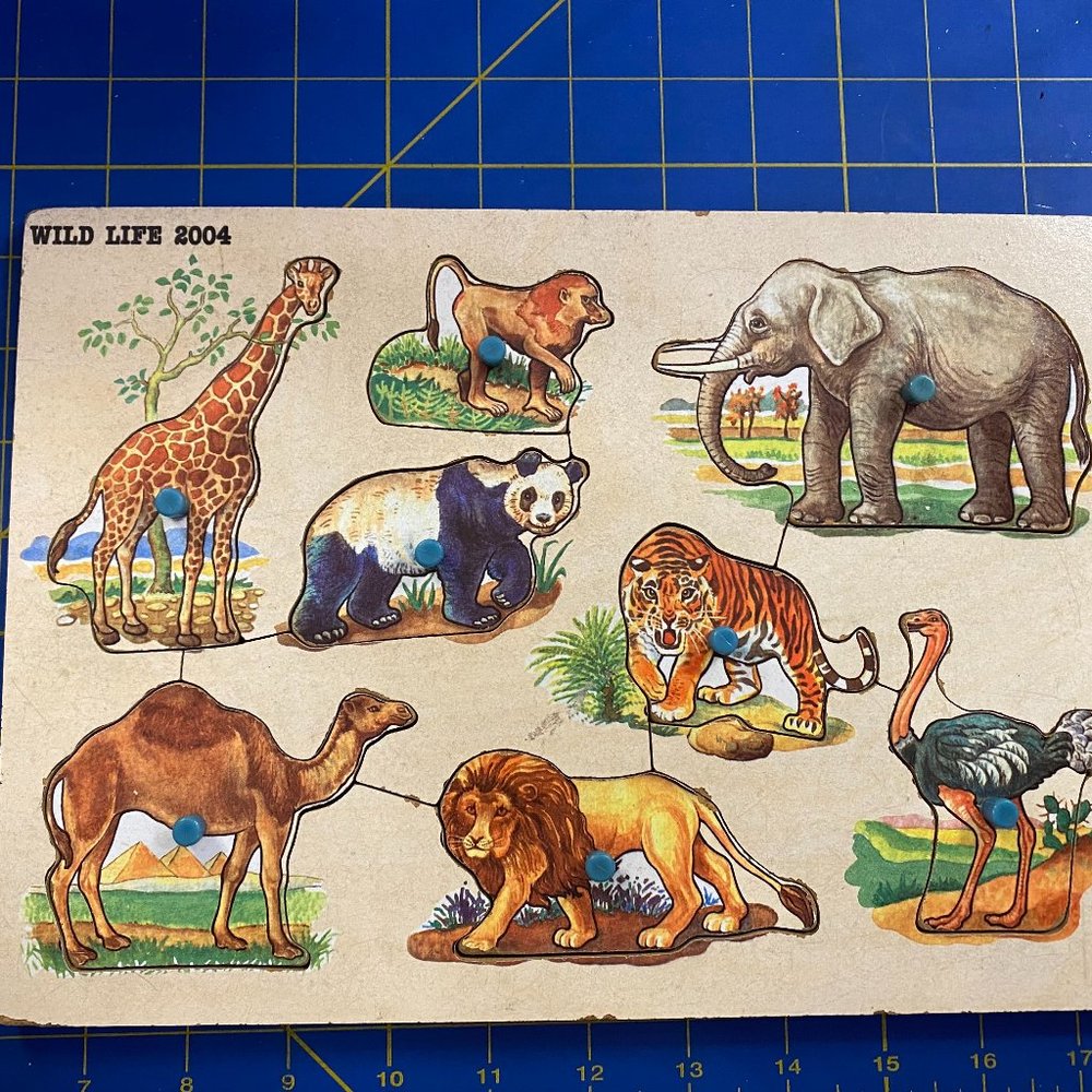 Wild Life Wood Peg Puzzle